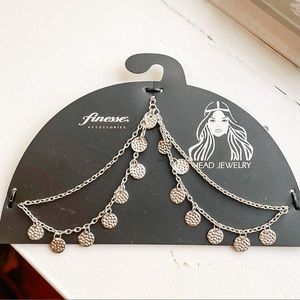 • boho gypsy silver coin head piece •